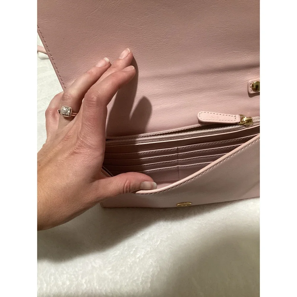 Michael Kors Analise Pink Leather Blossom White Med Messenger Crossbody Bag